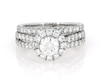 Thumbnail Image 1 of Previously Owned Round-Cut Lab-Grown Diamond Halo Bridal Set 1-1/2 ct tw 14K White Gold Size 5.5