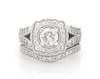 Thumbnail Image 1 of Previously Owned Round-Cut Diamond Scalloped Halo Bridal Set 1-1/4 ct tw 10K White Gold Size 3.75