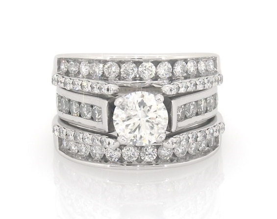 Previously Owned Round-Cut Diamond Bridal Set 2-3/8 ct tw 14K White Gold Size 5