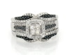 Thumbnail Image 1 of Previously Owned Princess-Cut Quad Black & White Diamond Bridal Set 1-1/8 ct tw 14K White Gold Size 5.25