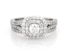 Thumbnail Image 1 of Previously Owned Round-Cut Lab-Grown Diamond Double Halo Bridal Set 1-1/5 ct tw 14K White Gold Size 6