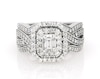 Thumbnail Image 1 of Previously Owned Baguette & Round-Cut Multi-Diamond Bridal Set 1-1/3 ct tw 14K White Gold Size 8.75