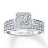 Thumbnail Image 1 of Previously Owned THE LEO Diamond Bridal Set 7/8 ct tw 14K White Gold Size 7