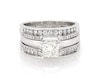 Thumbnail Image 1 of Previously Owned Princess-Cut Diamond Bridal Set 1-3/8 ct tw 14K White Gold Size 6