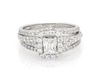 Thumbnail Image 1 of Previously Owned Emerald-Cut Diamond Halo Bridal Set 1-1/4 ct tw 14K White Gold Size 6.25