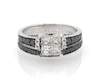 Thumbnail Image 1 of Previously Owned Princess-Cut Quad White & Black Diamond Bridal Set 1-1/5 ct tw 14K White Gold Size 6.25