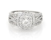 Thumbnail Image 1 of Previously Owned Round-Cut Diamond Double Halo Bridal Set 1-1/4 ct tw 14K White Gold Size 8