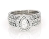 Thumbnail Image 1 of Previously Owned Pear-Shaped Double Halo Bridal Set 5/8 ct tw 10K & 14K White Gold Size 5.5