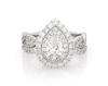 Thumbnail Image 1 of Previously Owned Neil Lane Pear-Shaped Diamond Double Halo Bridal Set 1-7/8 ct tw 14K White Gold Size 5.25