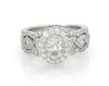 Thumbnail Image 1 of Previously Owned Neil Lane Oval-Cut Diamond Double Halo Bridal Set 1-1/2 ct tw 14K White Gold Size 5.75