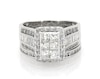 Thumbnail Image 1 of Previously Owned Princess-Cut Multi-Diamond Halo Bridal Set 2-1/2 ct tw 14K White Gold Size 8.25