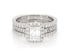 Thumbnail Image 1 of Previously Owned THE LEO Emerald-Cut Diamond Halo Bridal Set 1-3/4 ct tw 14K White Gold Size 7