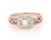Thumbnail Image 1 of Previously Owned Princess-Cut Diamond Double Halo Bridal Set 3/4 ct tw 14K Two-Tone Gold Size 7.75