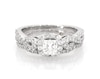 Thumbnail Image 1 of Previously Owned THE LEO Diamond Princess-Cut Halo Bridal Set 1-1/8 ct tw 14K White Gold Size 6.5