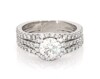 Thumbnail Image 1 of Previously Owned Round-Cut Diamond Halo Bridal Set 1-3/4 ct tw 14K White Gold Size 5.75