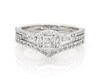 Thumbnail Image 1 of Previously Owned Princess-Cut Diamond Halo Bridal Set 1/2 ct tw 10K White Gold Size 5