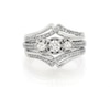 Thumbnail Image 1 of Previously Owned Round-Cut Diamond Three-Stone Bridal Set 5/8 ct tw 10K & 14K White Gold Size 6.5