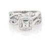 Thumbnail Image 1 of Previously Owned Princess-Cut Diamond Halo Bridal Set 1 ct tw 14K White Gold Size 4