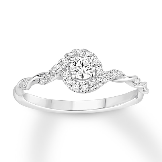 Previously Owned Diamond Engagement Ring 1/3 ct tw Round-cut 10K White Gold
