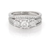Thumbnail Image 1 of Previously Owned Round-Cut Diamond Three-Stone Bridal Set 1-1/3 ct tw 14K White Gold Size 6.5