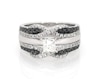 Thumbnail Image 1 of Previously Owned Princess-Cut White Diamond & Black Diamond Bridal Set 3/4 ct tw 14K White Gold Size 5