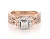 Thumbnail Image 1 of Previously Owned Princess-Cut Diamond Halo Bridal Set 7/8 ct tw 14K Two-Tone Gold Size 5.25