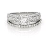 Thumbnail Image 1 of Previously Owned Princess-Cut Diamond Halo Bridal Set 1-1/4 ct tw 14K White Gold Size 8.25