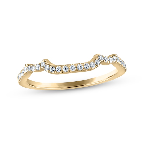 Previously Owned Diamond Contoured Wedding Band 1/8 ct tw 14K Yellow Gold