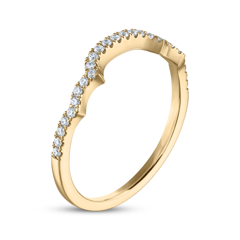 Main Image 2 of Previously Owned Diamond Contoured Wedding Band 1/8 ct tw 14K Yellow Gold