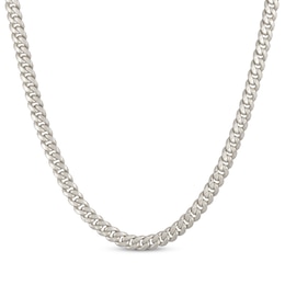 Previously Owned Cuban Curb Chain Necklace 6.8mm Hollow 10K White Gold 22&quot;