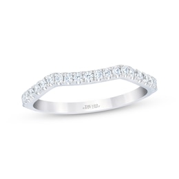 Previously Owned THE LEO First Light Diamond Contour Wedding Band 1/4 ct tw 14K White Gold
