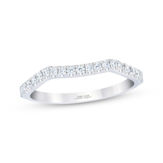 Previously Owned THE LEO First Light Diamond Contour Wedding Band 1/4 ct tw 14K White Gold