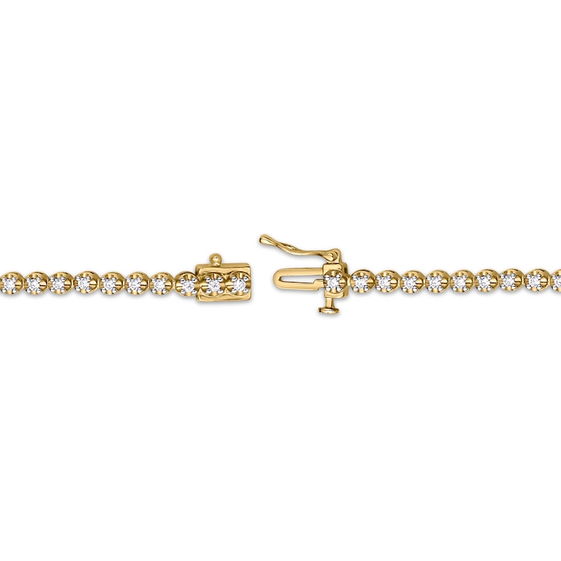 Main Image 3 of Previously Owned Diamond Tennis Bracelet 1 ct tw Round-cut 10K Yellow Gold 7"
