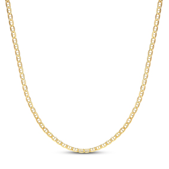 Previously Owned Mariner Link Necklace Hollow 14K Yellow Gold 24"