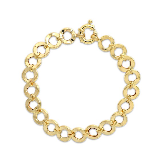 Previously Owned Hammered Circle Bracelet 10K Yellow Gold 7.5"