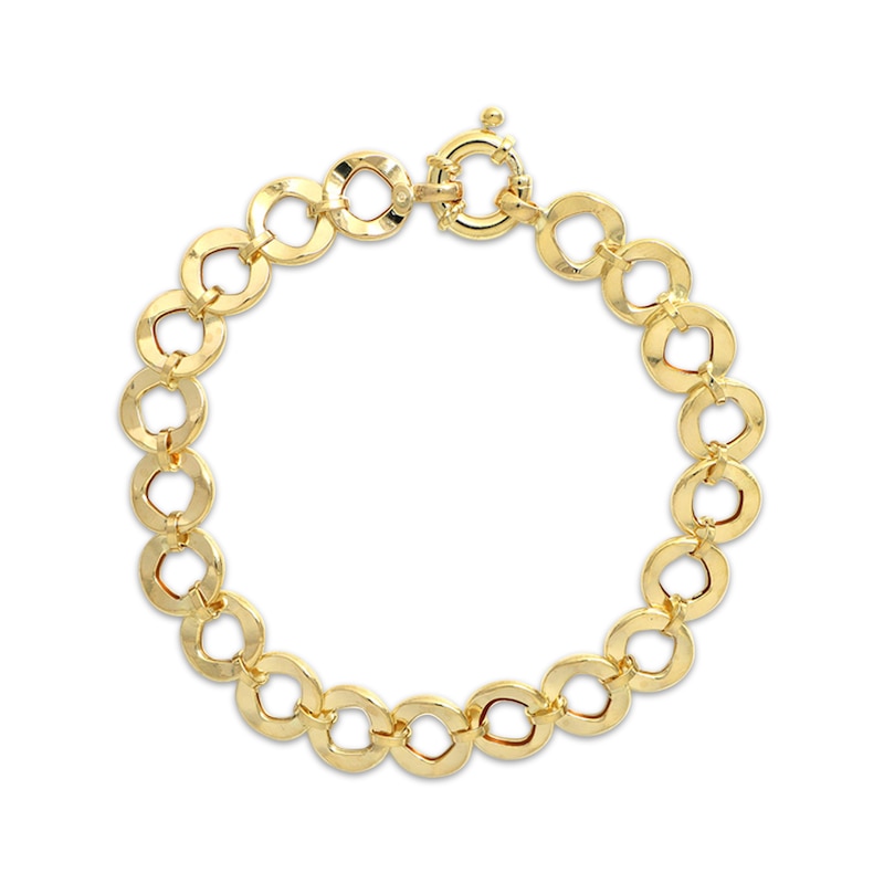 Main Image 1 of Previously Owned Hammered Circle Bracelet 10K Yellow Gold 7.5"
