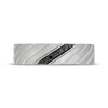 Thumbnail Image 3 of Previously Owned Neil Lane Men's Black Diamond Diagonal Groove Wedding Band 1/10 ct tw 14K White Gold