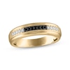 Thumbnail Image 1 of Previously Owned Men's Black & White Diamond Wedding Band 1/6 ct tw 10K Yellow Gold