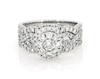 Thumbnail Image 1 of Previously Owned Round-Cut Diamond Halo Bridal Set 1-3/8 ct tw 14K White Gold Size 7