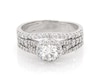 Thumbnail Image 1 of Previously Owned Round-Cut Diamond Halo Bridal Set 1-1/3 ct tw 14K White Gold Size 8.75