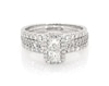 Thumbnail Image 1 of Previously Owned Princess-Cut Diamond Stacked Halo Bridal Set 1 1/4 ct tw 14K White Gold Size 7.5