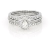 Thumbnail Image 1 of Previously Owned Pear-Shaped Diamond Halo Bridal Set 3/4 ct tw 10K White Gold Size 6.75