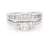 Thumbnail Image 1 of Previously Owned Round-Cut Diamond Three-Stone Bridal Set 1-3/8 ct tw 14K White Gold Size 8.75