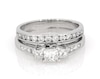 Thumbnail Image 1 of Previously Owned Princess-Cut Diamond Three-Stone Bridal Set 1-3/8 ct tw 14K White Gold Size 9