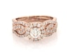 Thumbnail Image 1 of Previously Owned Round-Cut Diamond Halo Bridal Set 1 ct tw 14K Rose Gold Size 5.75