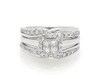 Thumbnail Image 1 of Previously Owned Princess-Cut Quad Diamond Bridal Set 7/8 ct tw 10K & 14K White Gold Size 6.25