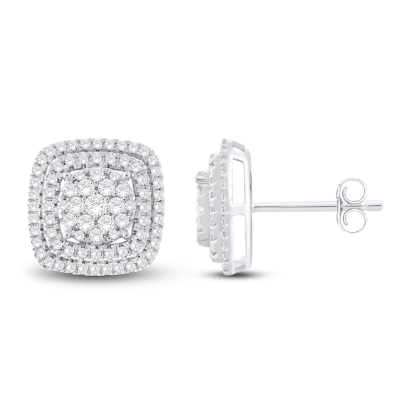 Previously Owned Diamond Stud Earrings 1 ct tw Round-Cut 10K White Gold