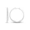 Thumbnail Image 1 of Previously Owned Diamond Twist Hoop Earrings 1 ct tw Baguette-cut 10K White Gold
