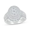 Thumbnail Image 1 of Previously Owned Multi-Diamond Center Oval Frame Bridal Set 1-1/4 ct tw 10K White Gold