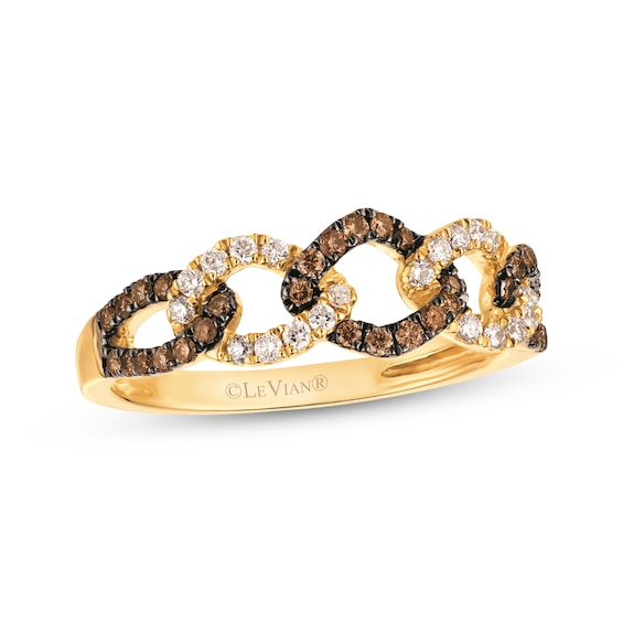 Previously Owned Le Vian Diamond Chain Link Ring 1/3 ct tw 14K Honey Gold
